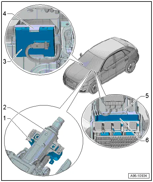 Audi Q3. Component Location Overview - Access/Start Authorization System