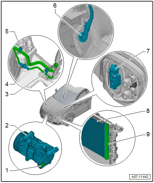 Audi Q3. Component Location Overview - Components Outside of Passenger Compartment