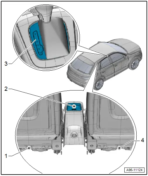 Audi Q3. Component Location Overview - Center Console Lamps