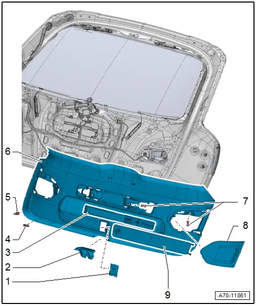 Audi Q3. Overview - Lower Rear Lid Trim Panel