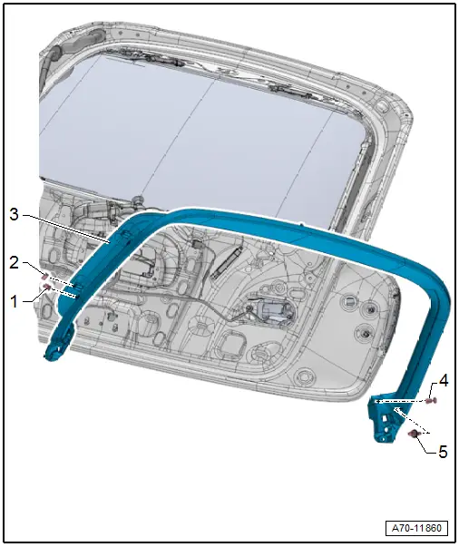 Audi Q3. Overview - Upper Rear Lid Trim Panel