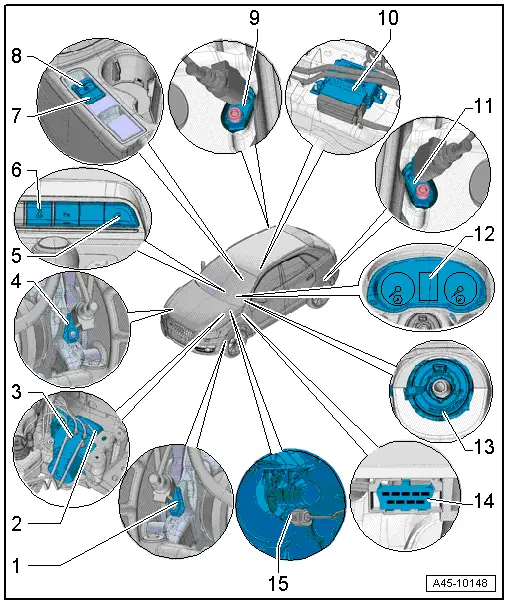 Audi Q3. Component Location Overview - ABS/ESP