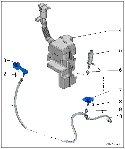 Audi Q3. Overview - Headlamp Washer System