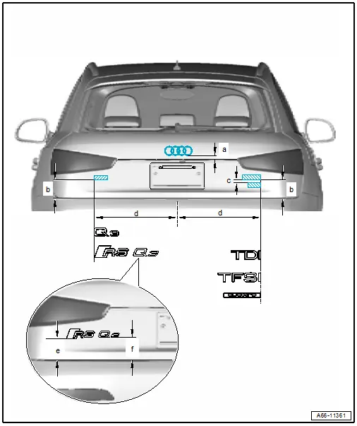 Audi Q3. Rear Lid - Dimension