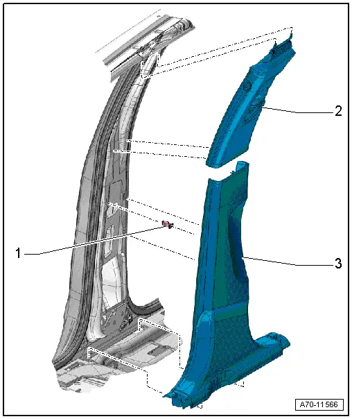 Audi Q3. Overview - B-Pillar Trim Panel