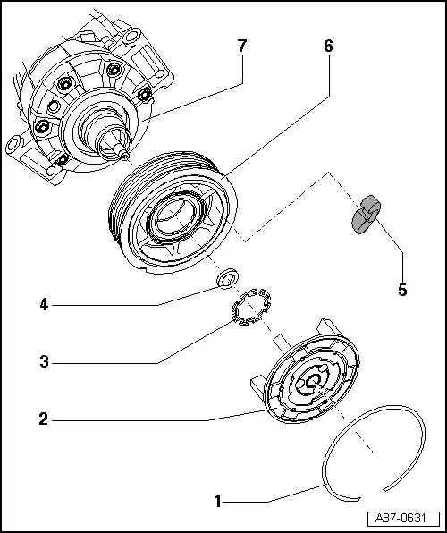 Audi Q3. Overview - Belt Pulley, Denso A/C Compressor, Version 2