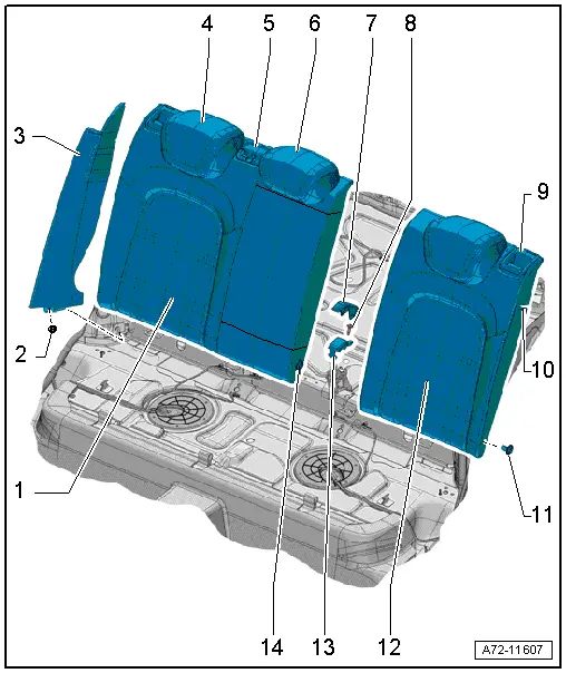 Audi Q3. Overview - Rear Seat Backrest