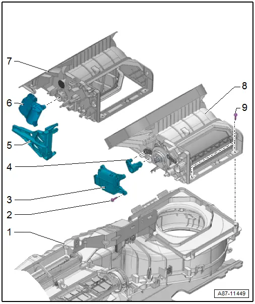 Audi Q3. Overview - Front Actuators, Air Intake Duct, Door Control