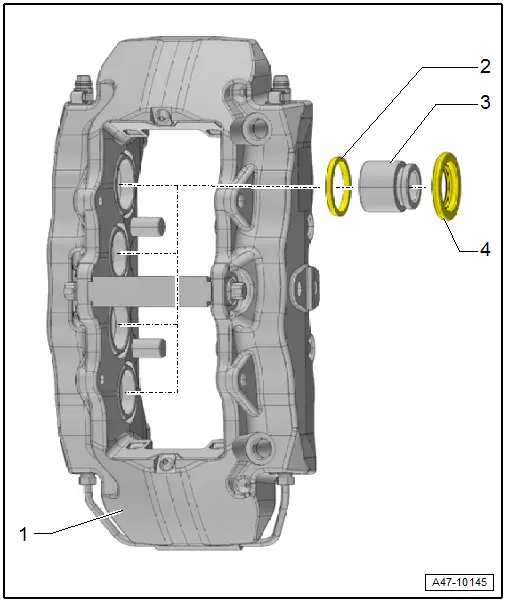 Audi Q3. Overview - Front Brake Caliper, Eight-Piston Brake