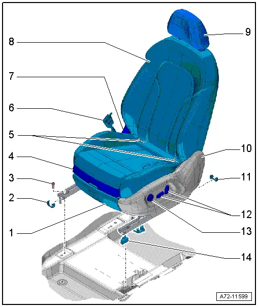 Audi Q3. Overview - Front Seat, Power Standard Seat/Sport Seat