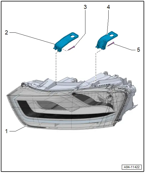 Audi Q3. Overview - Headlamp, Headlamp Housing Repair Set