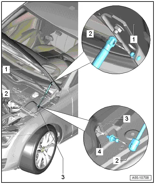 Audi Q3. Overview - Gas-Filled Strut