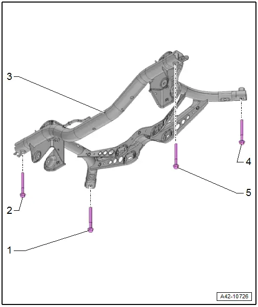 Audi Q3. Overview - Subframe, Vehicles with FWD