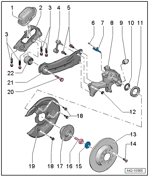 Audi Q3. Overview - Wheel Bearing, Vehicles with FWD