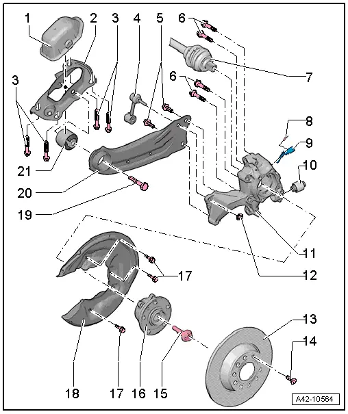 Audi Q3. Overview - Wheel Bearing, Vehicles with AWD