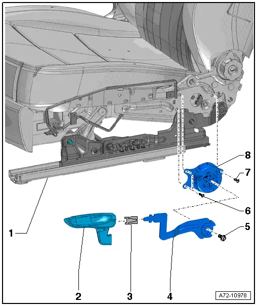 Audi Q3. Overview - Seat Pan, Seat Height Adjustment