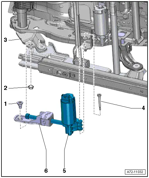 Audi Q3. Overview - Seat Pan, Seat Height Adjustment Motor