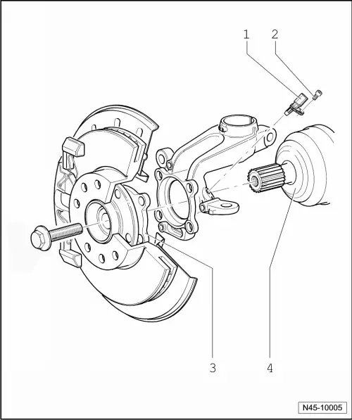 Audi Q3. Overview - Front Axle Speed Sensor