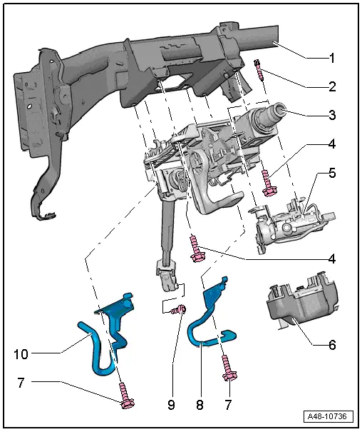 Audi Q3. Overview - Steering Column