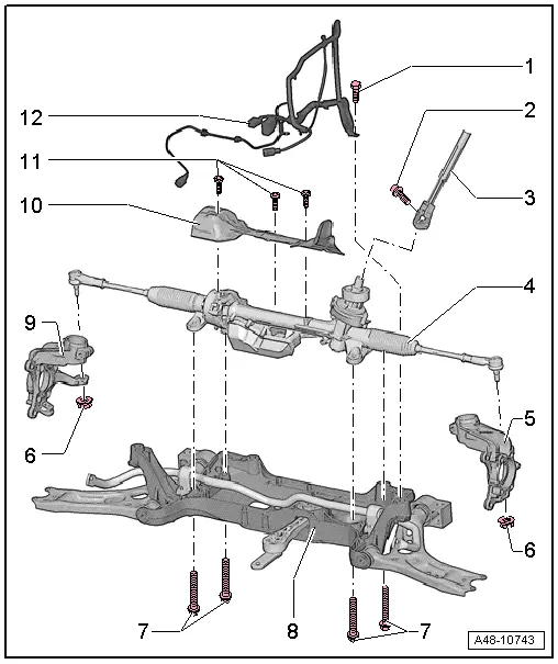 Audi Q3. Overview - Steering Gear