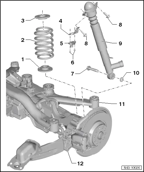 Audi Q3. Overview - Suspension Strut, Shock Absorber and Spring