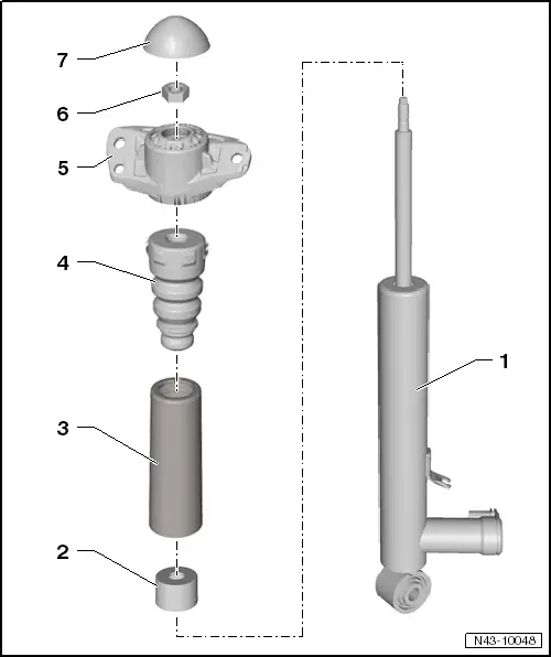 Audi Q3. Shock Absorber, Servicing