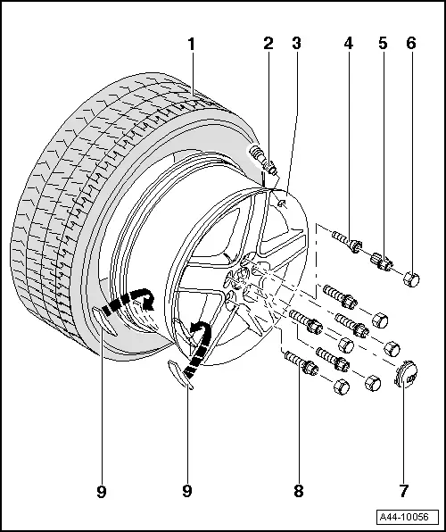 Audi Q3. Light Alloy Wheels Component Overview